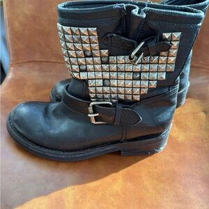 Studded Black Leather Boots